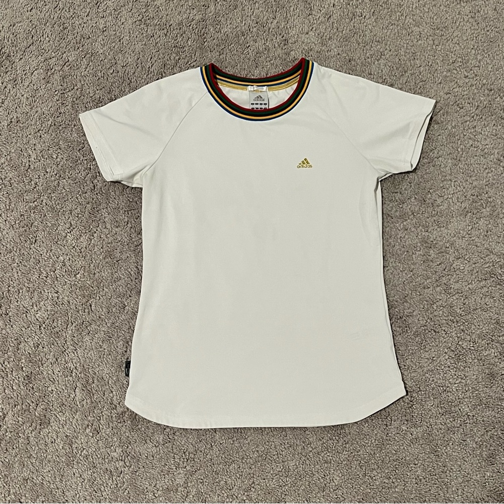 Vintage Adidas White DriFit Shirt from Japan